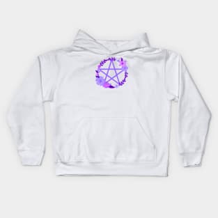 Purple Floral Pentacle Design Cheeky Witch® Kids Hoodie